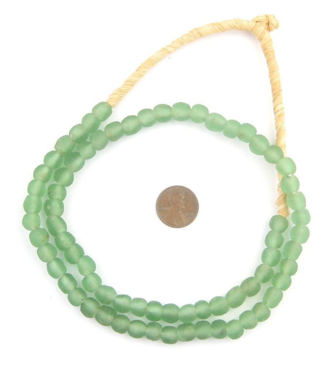 The Bead Chest® African Recycled Glass Beads, 9mm - Full Strand Eco-Friendly Fair Trade Sea Glass Beads from Ghana Handmade Ethnic Round Spherical Tribal Boho Krobo Spacer Beads